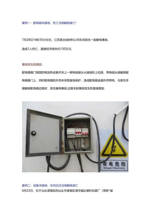 车间主任当场触电身亡！六起触电事故7人死亡皆因设备未接地！.docx