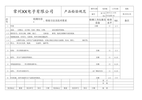 电控板装配过程检验规范.docx