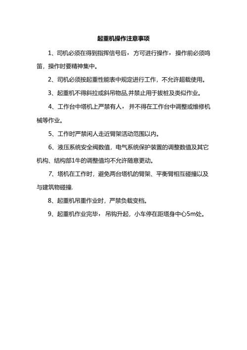 起重机操作注意事项.docx