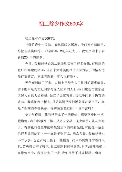 初二除夕作文600字.docx