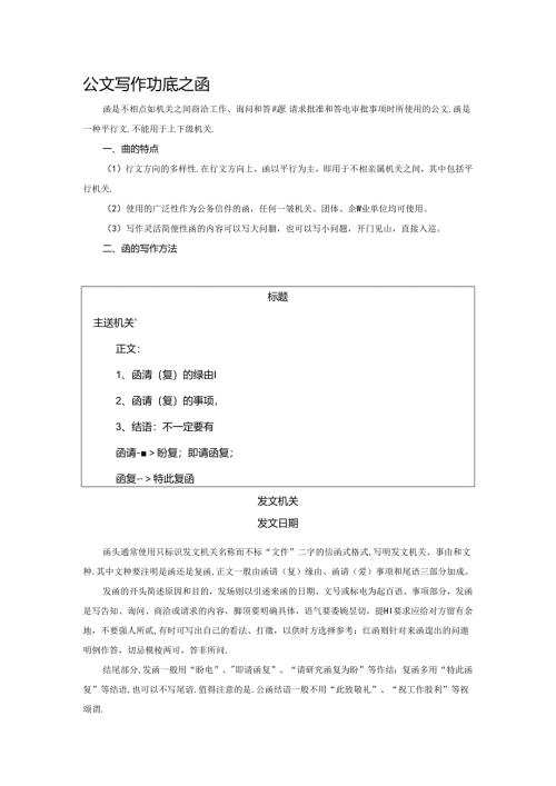 公文写作功底之函范文.docx