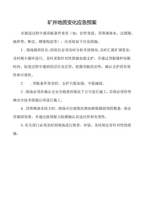 矿井地质变化应急预案.docx