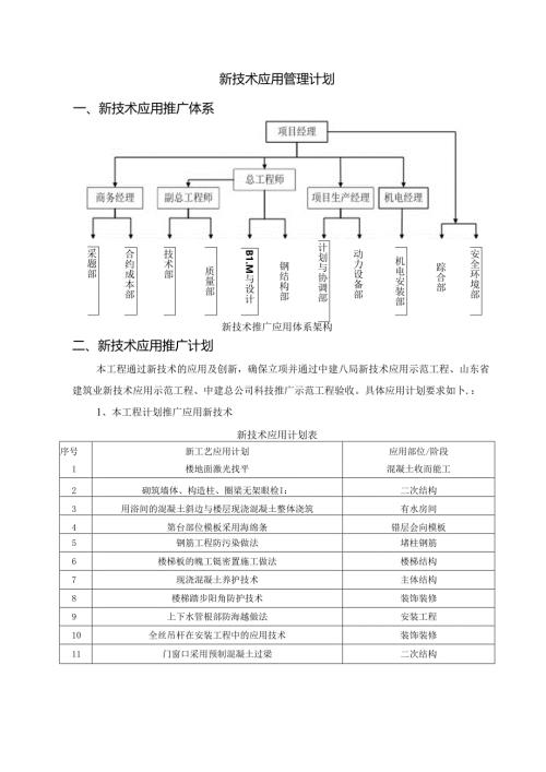 新技术应用管理计划.docx