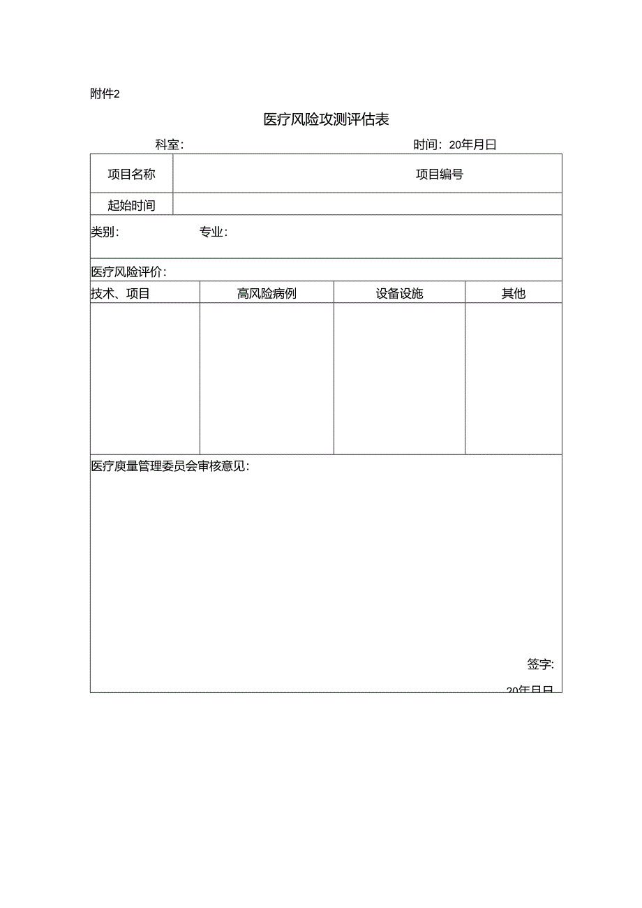 医院医疗风险监测评估表.docx_第1页