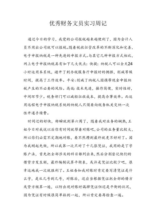 优秀财务文员实习周记.docx
