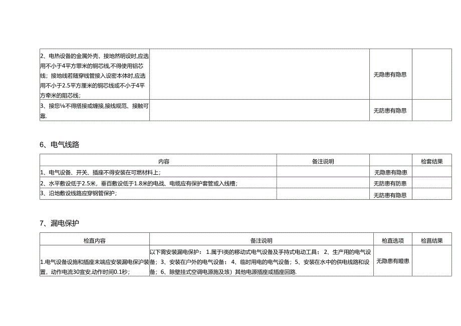企业电气安全现场检查表.docx_第3页