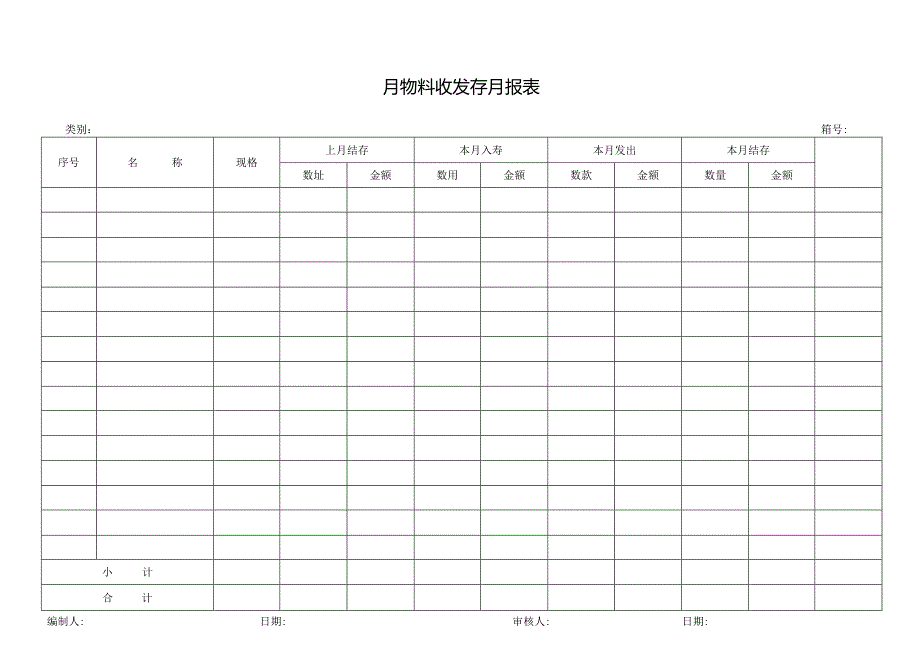 物料收发存月报表.docx_第1页