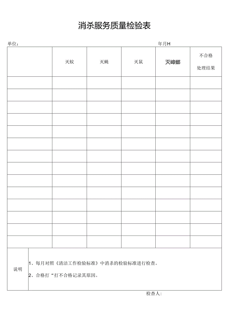 消杀服务质量检验表（物业管理用表）.docx_第1页