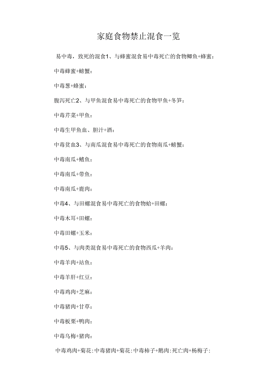 家庭食物禁止混食一览.docx_第1页