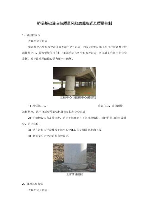 桥涵基础灌注桩质量风险表现形式及质量控制.docx
