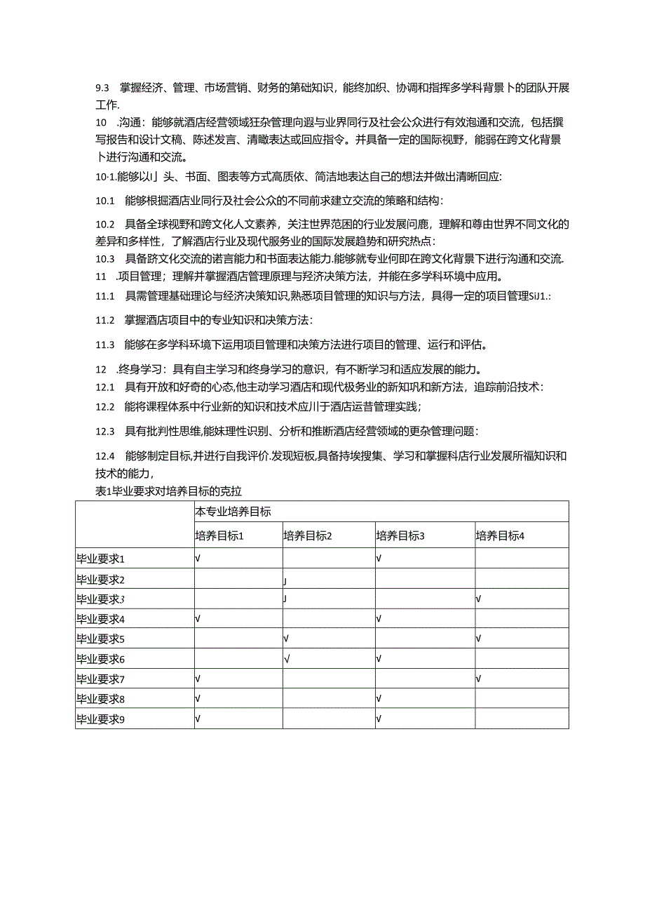 职业技术学校酒店管理本科专业人才培养方案.docx_第3页