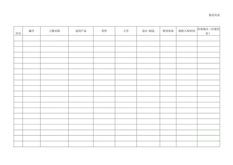 工装管理台账模板.docx_第1页