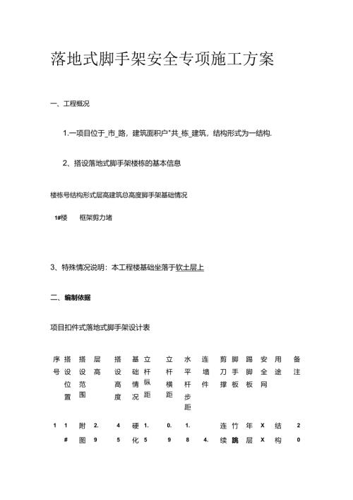 落地式脚手架安全专项施工方案全套.docx