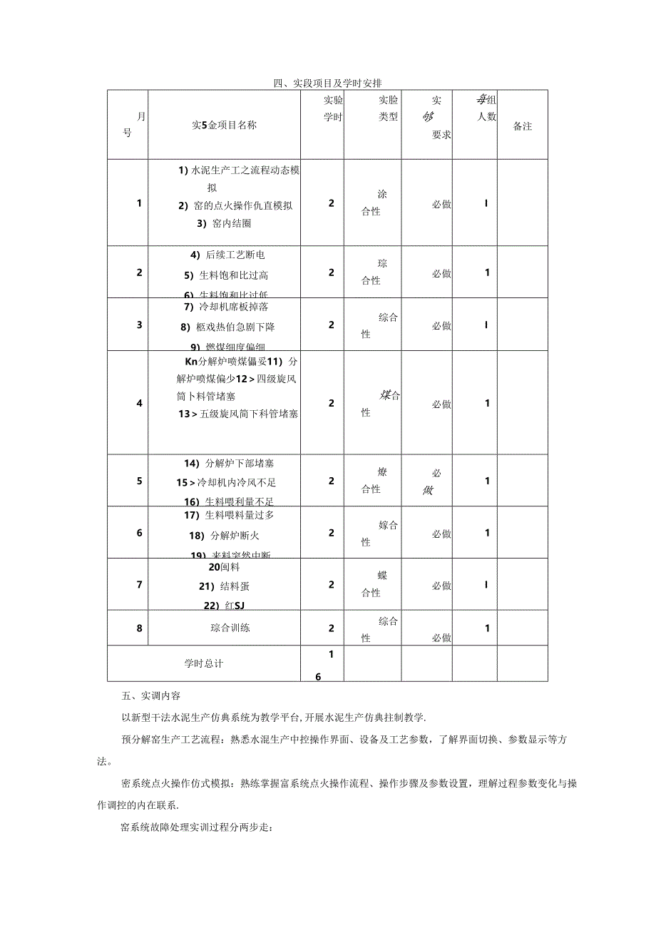 无机非金属材料工程《水泥生产控制实训》实验教学大纲.docx_第2页