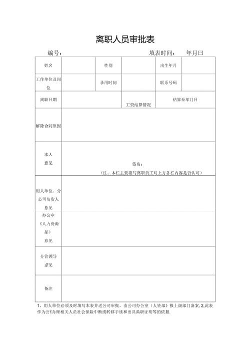 离职人员审批表.docx