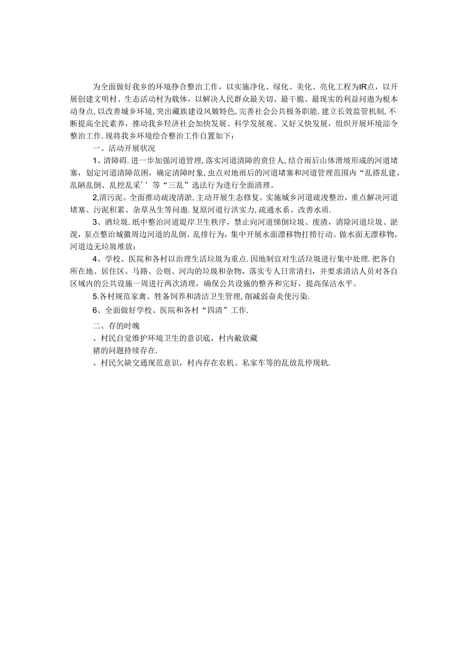 城乡环境综合治理工作报告.docx_第1页