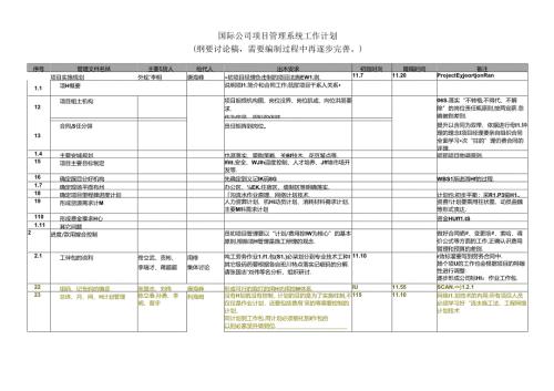项目管理控制体系编制计划 - 06112014.docx