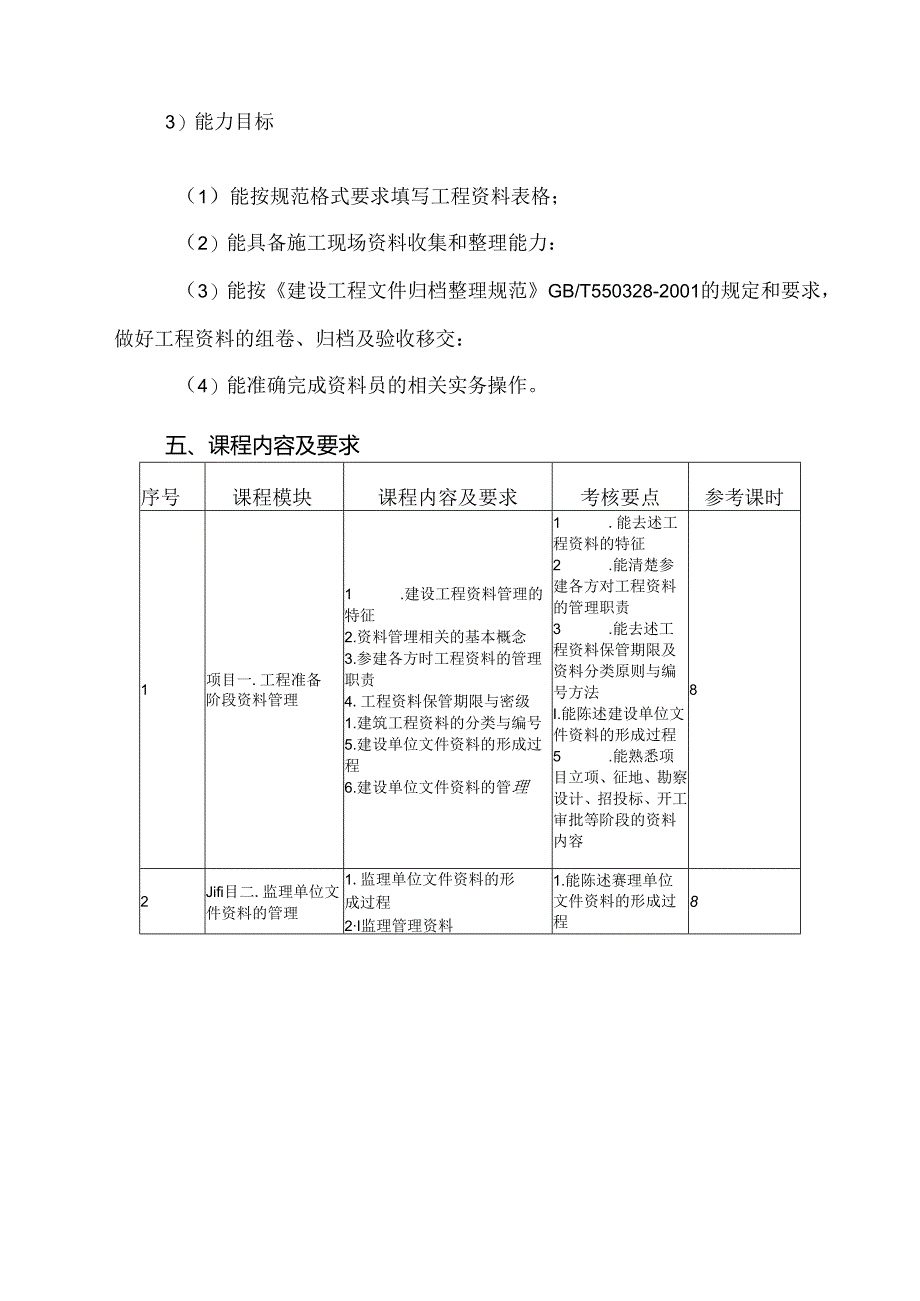 建筑工程技术专业《建筑工程资料管理》课程标准.docx_第3页