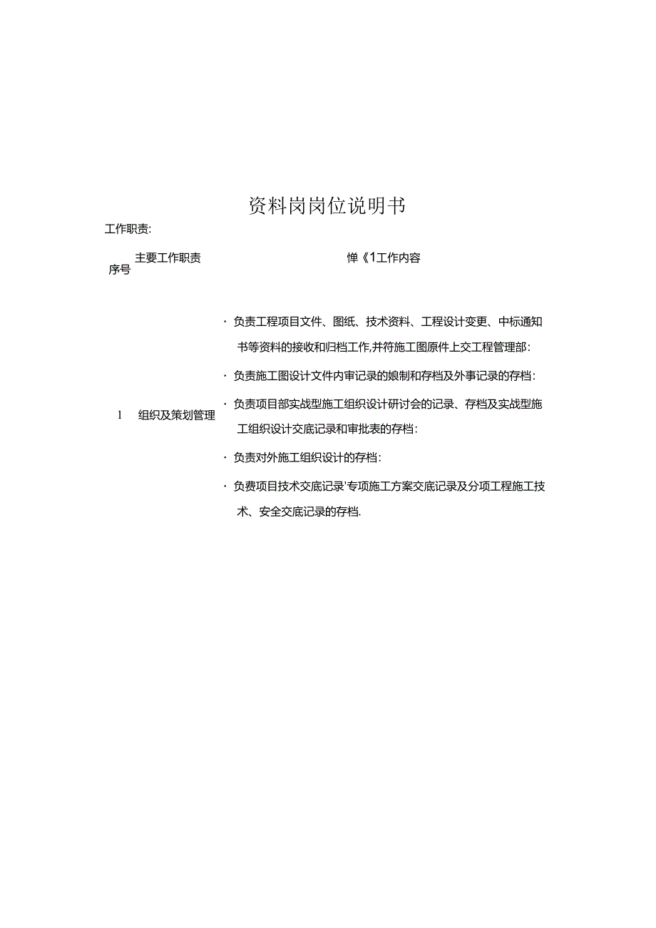 资料岗岗位说明书.docx_第1页