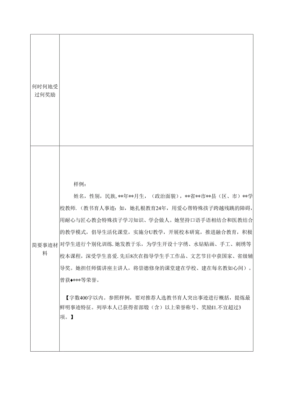 教书育人楷模候选人推荐表.docx_第2页