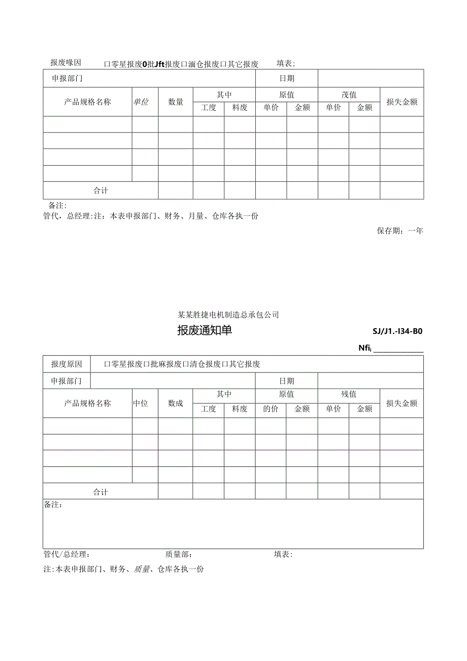 废品通知单模板.docx_第1页