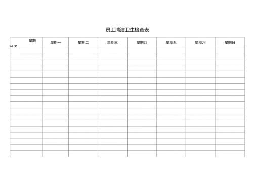员工清洁卫生检查表.docx