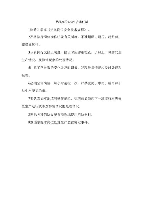 热风岗位安全生产责任制.docx