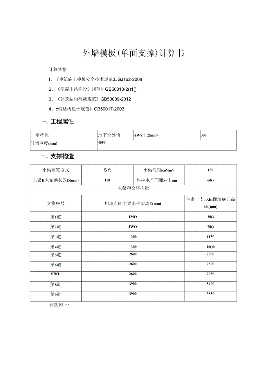外墙模板（单面支撑）计算书.docx_第1页