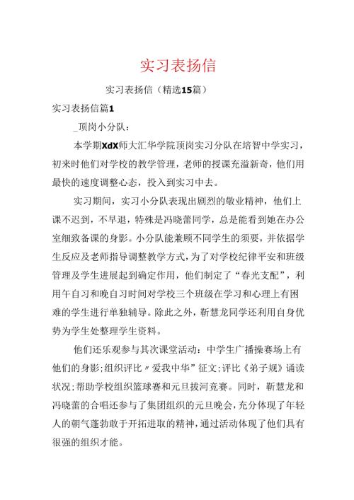 实习表扬信.docx