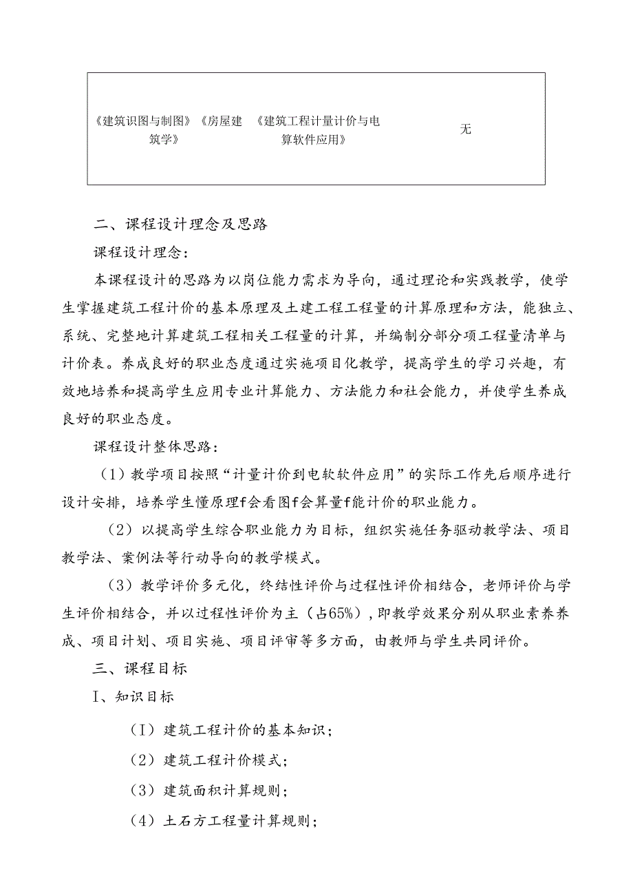 职业技术学校《建筑工程计量计价与电算软件应用》课程标准.docx_第2页