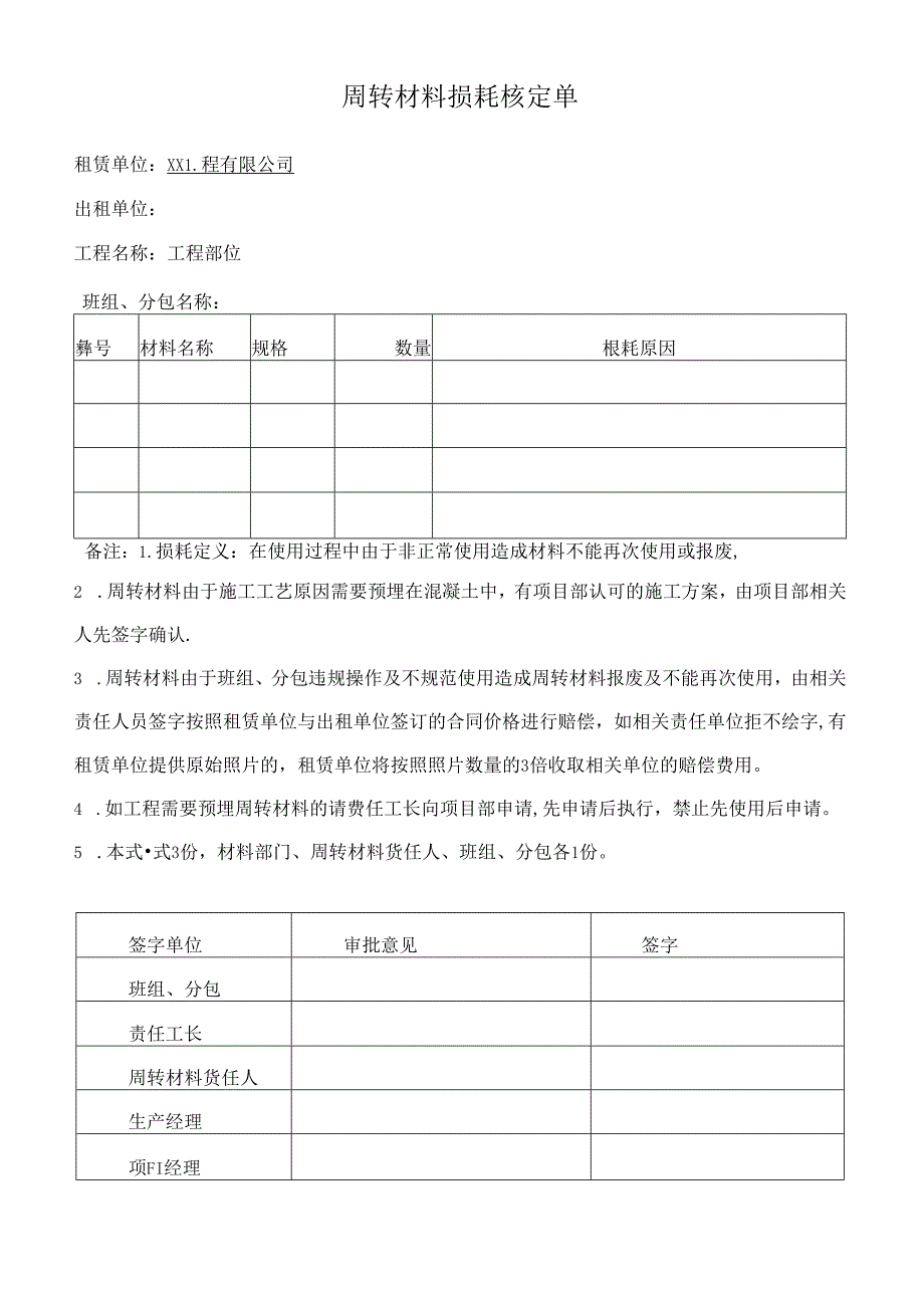 周转材料损耗核定单.docx_第1页