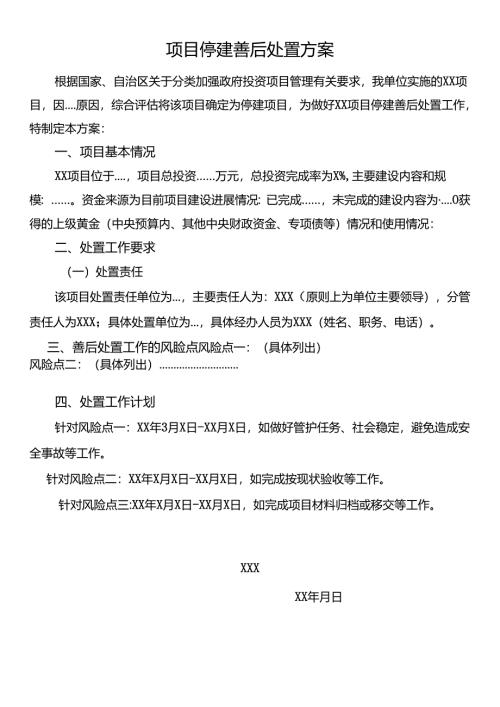 项目停建善后处置方案.docx