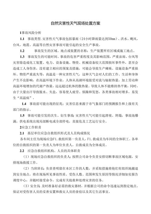 自然灾害性天气现场处置方案.docx