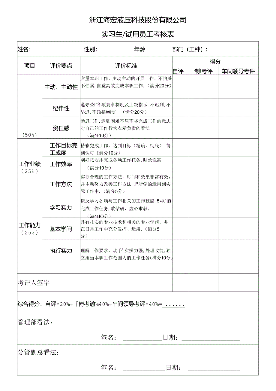 实习生考核表.docx_第1页