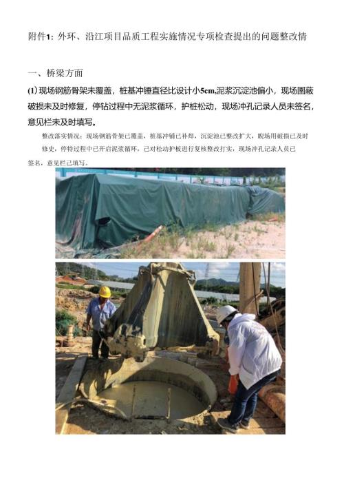 附件1：外环沿江项目品质工程实施情况专项检查提出的问题整改情况.docx