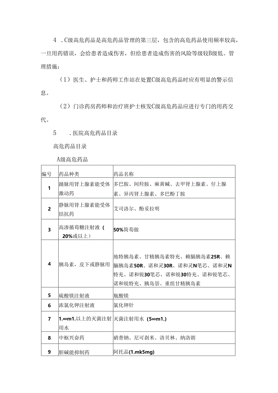 医院高危药品分级管理制度.docx_第2页