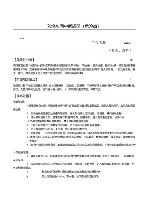 芳烃车间中间罐区（危险点）.docx