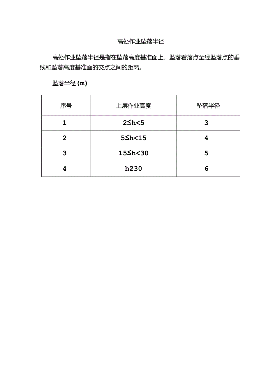 高处作业坠落半径.docx_第1页