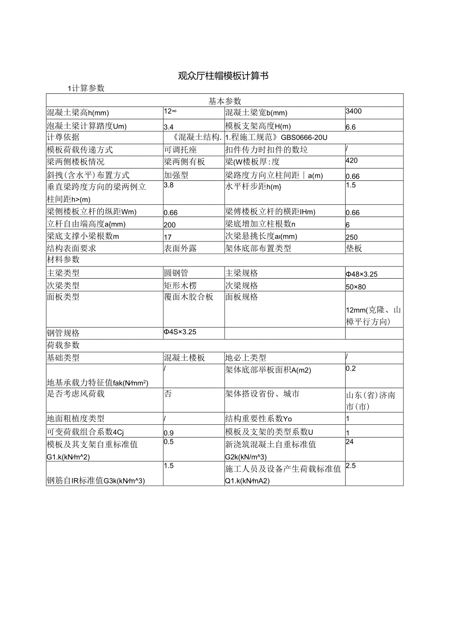 观众厅柱帽模板计算书.docx_第1页