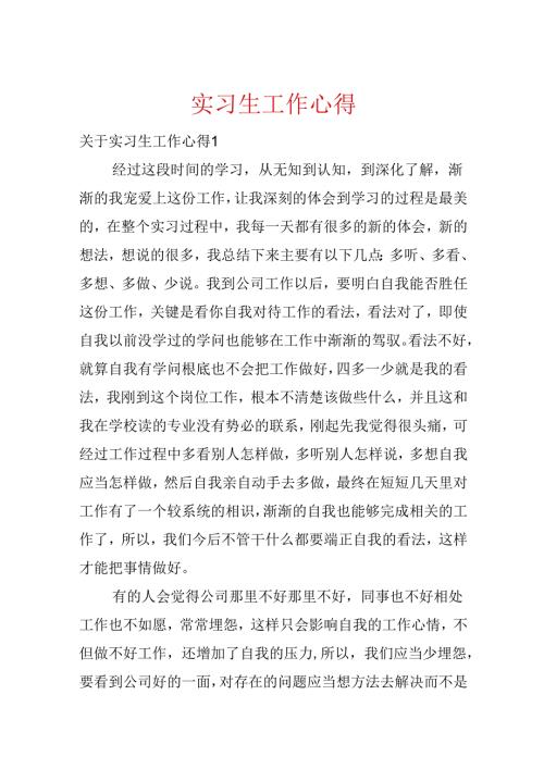 实习生工作心得.docx