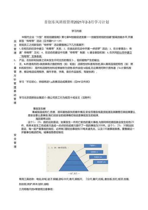 首创东风班组管理2-3月学习计划.docx