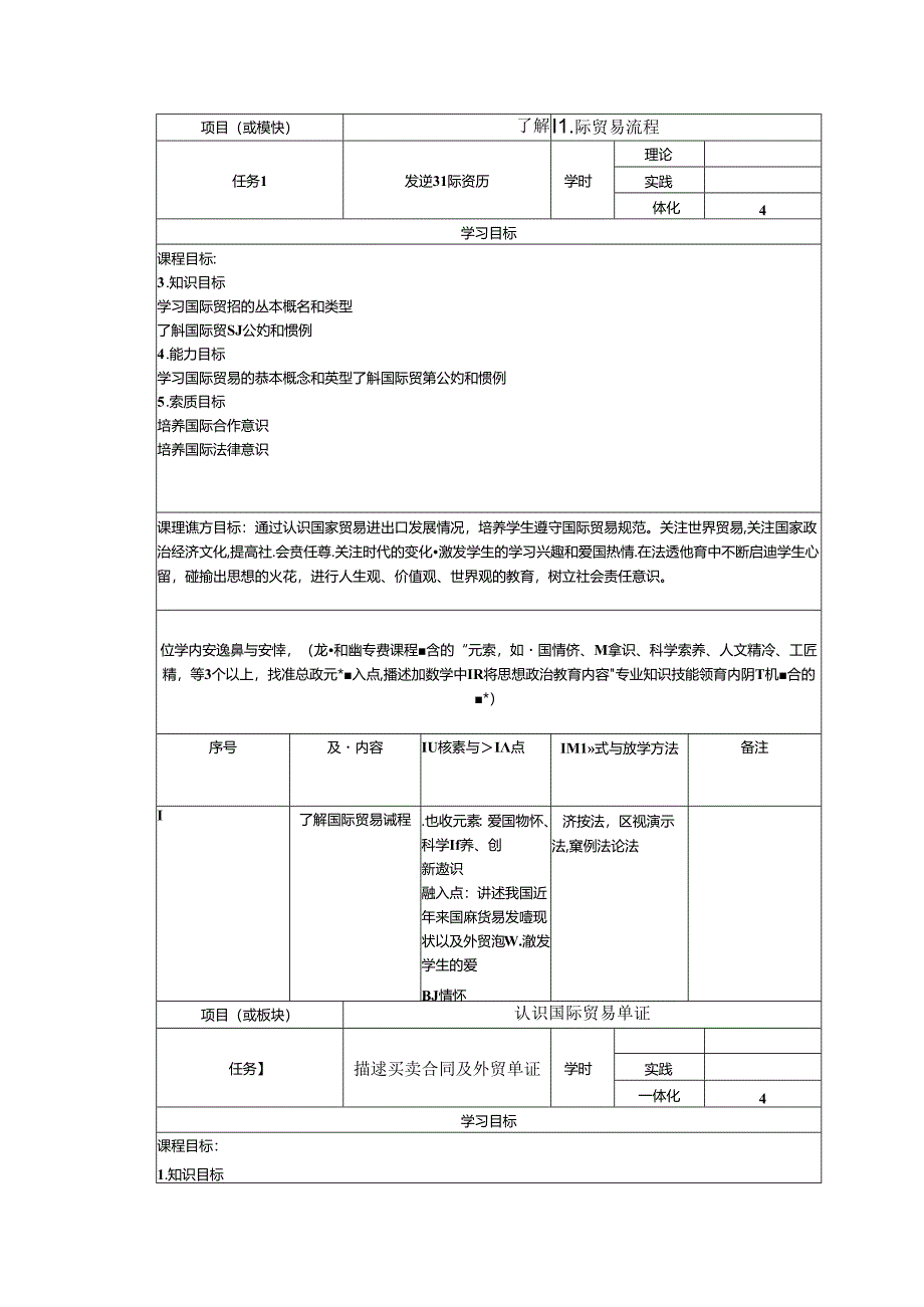职业技术学校《国际商务单证实务》课程标准.docx_第3页