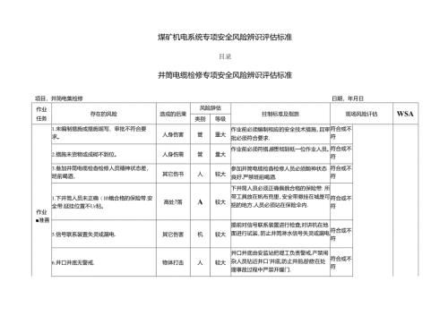 煤矿机电系统专项安全风险辨识评估标准.docx