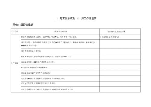 项目管理部2017年12月工作计划.docx