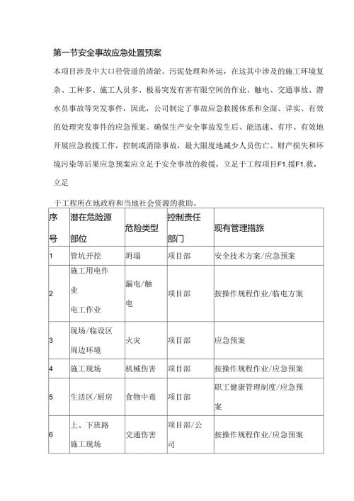 第一节安全事故应急处置预案.docx