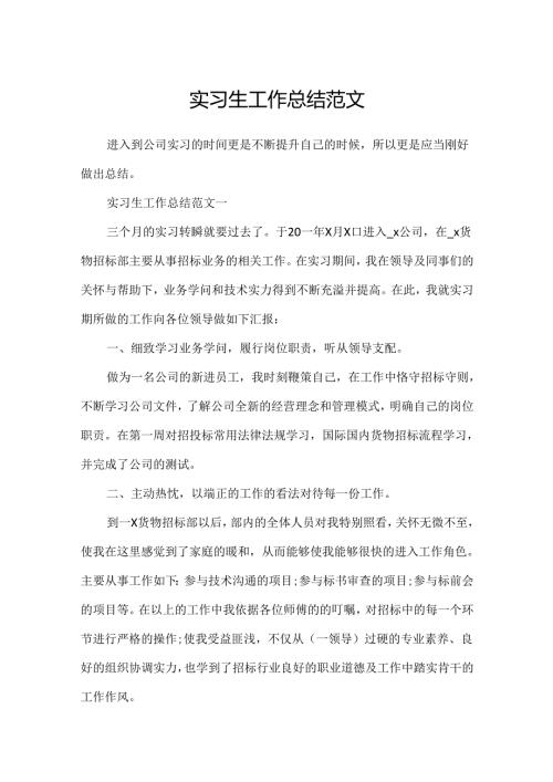 实习生工作总结范文.docx