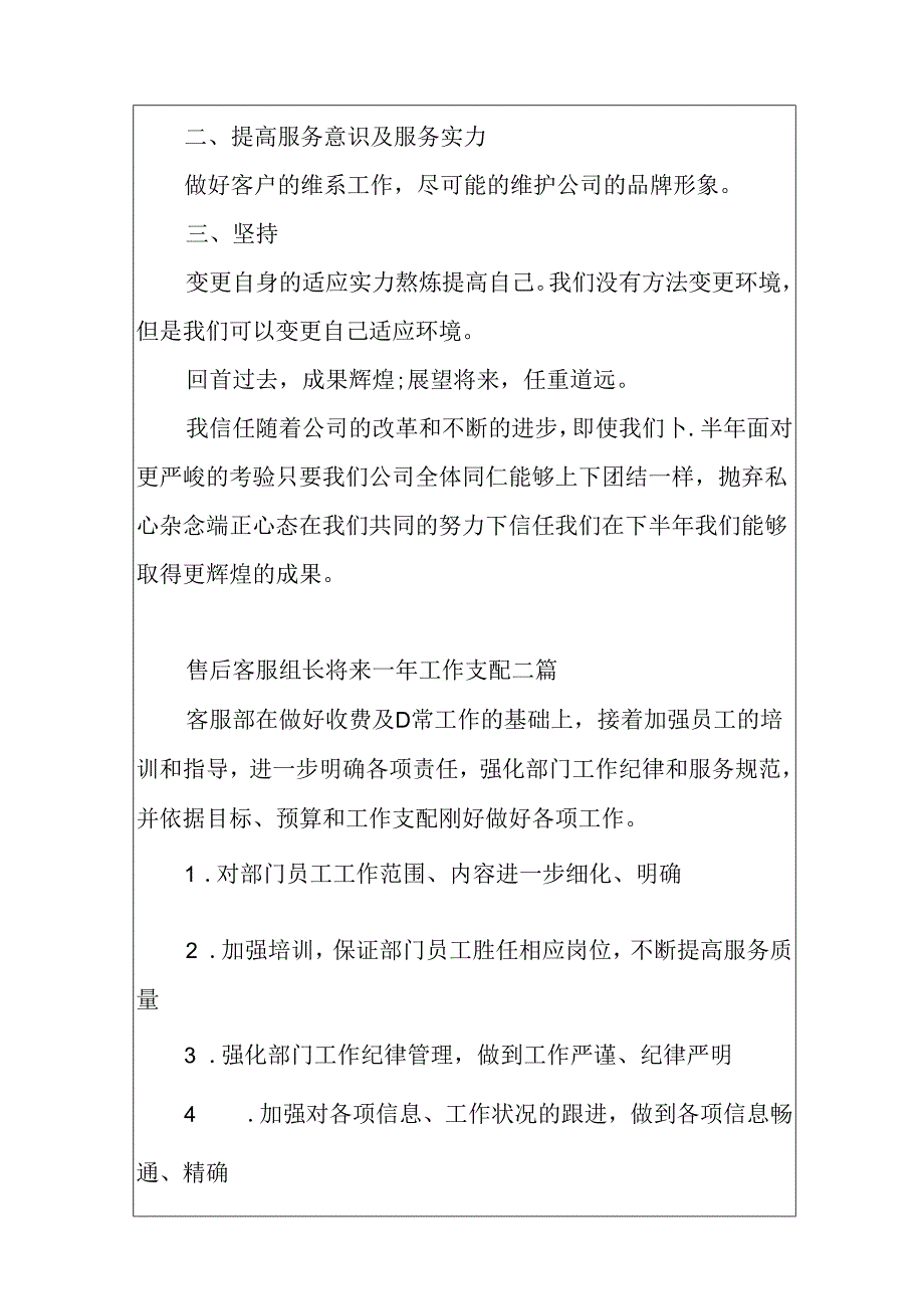 售后客服组长未来一年工作计划三篇.docx_第2页
