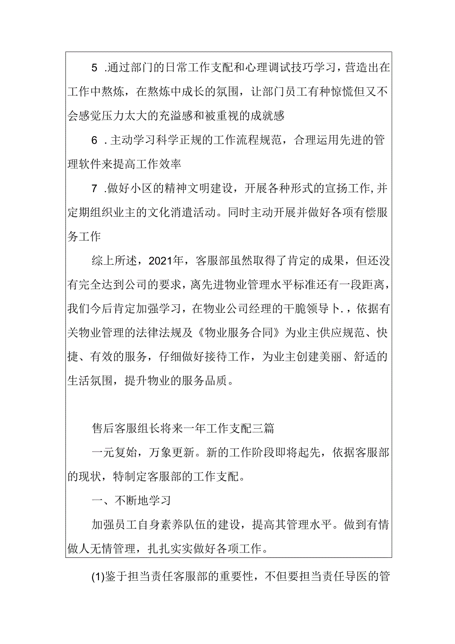 售后客服组长未来一年工作计划三篇.docx_第3页