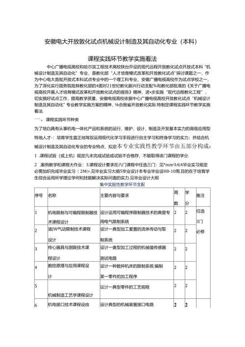 安徽电大开放教育试点机械设计制造及其自动化专业(本科).docx