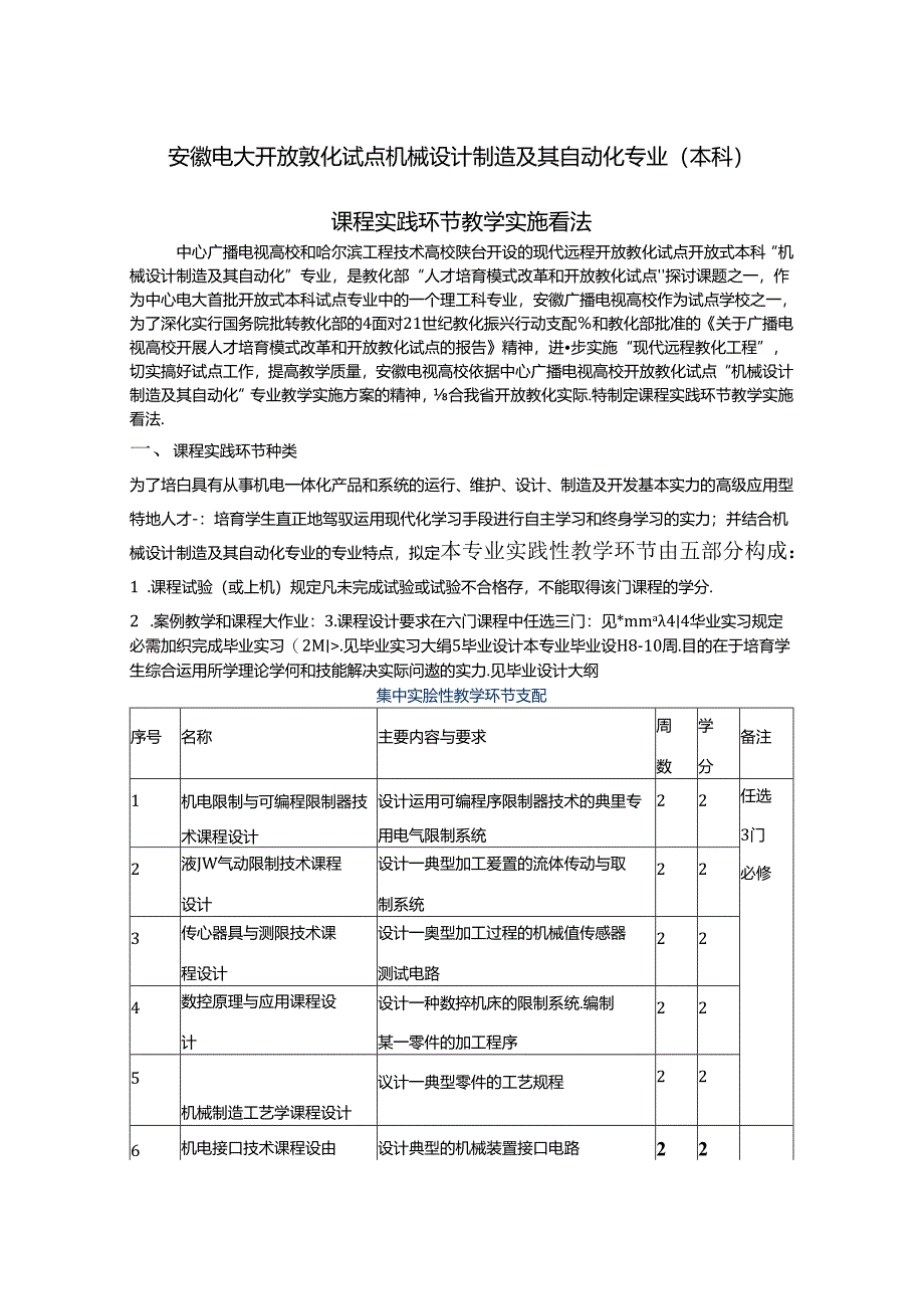 安徽电大开放教育试点机械设计制造及其自动化专业(本科).docx_第1页